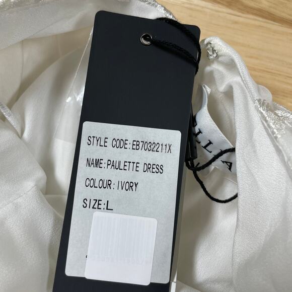Elliatt NWT Paulette Sleeveless Chiffon Overlay Dress Ivory Size L Embroidered - Picture 7 of 11